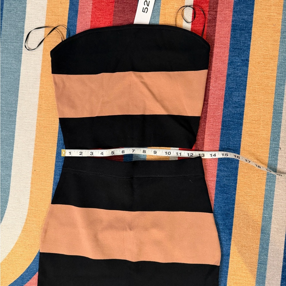 Striped Black and Tan Two-Piece Set - Picture 4 of 8